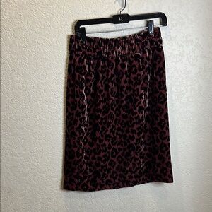 J. Crew Pink and Black Leopard Pencil Skirt